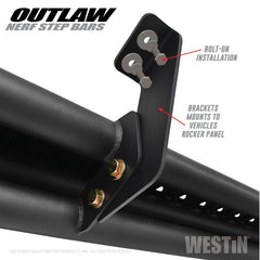 Westin 14-18 Chevrolet/GMC Silverado/Sierra 1500 CrewCab 15-19 2500/3500CrewCab Outlaw Nerf Step Bar