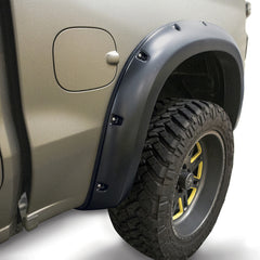 Lund 19-21 Chevy Silverado 1500 RX-Rivet Style Smooth Elite Series Fender Flares - Black (2 Pc.Rear)