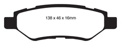 EBC 08-13 Cadillac CTS 3.0 Redstuff Rear Brake Pads