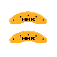 MGP 2 Caliper Covers Engraved Front & Rear HHR Yellow Finish Black Char 2010 Chevy HHR