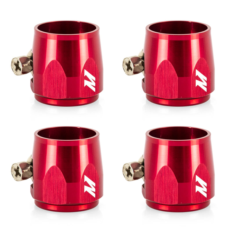 Mishimoto Aluminum -4AN Hex Finishers - Red