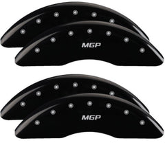 MGP 4 Caliper Covers Engraved Front & Rear 2019+ Ram 2500/3500 Black Finish Silver MGP Logo