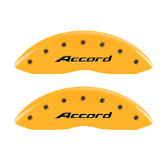 MGP 4 Caliper Covers Engraved Front Accord Engraved Rear Accord Yellow finish black ch