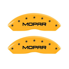 MGP 2 Caliper Covers Engraved Front Mopar Yellow Finish Black Char 2006 Jeep Wrangler