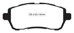 EBC 10+ Ford Fiesta 1.6L (Excl ST) Yellowstuff Front Brake Pads