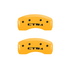 MGP 4 Caliper Covers Engraved Front Cadillac Rear CTS4 Yellow Finish Black Char 2005 Cadillac CTS