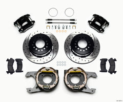 Wilwood D154 P/S Park Brake Kit Drilled Jeep Dana 35 2.56 Off 5-lug w/ lines