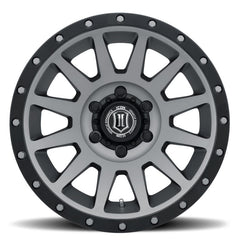 ICON Compression 17x8.5 5x5 -6mm Offset 4.5in BS 71.5mm Bore Titanium Wheel