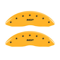 MGP Front set 2 Caliper Covers Engraved Front MGP Yellow finish black ch