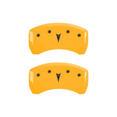 MGP 4 Caliper Covers Engraved Front Pontiac Rear Arrow Yellow Finish Black Char 2006 Pontiac G6