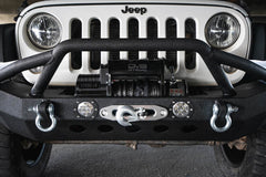 DV8 Offroad 07-18 Jeep Wrangler JK/JL FS-8 Mid Length Steel Front Bumper w/ LED Lights