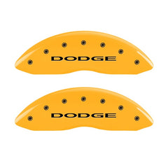 MGP Front set 2 Caliper Covers Engraved Front With out stripes/Dodge Yellow finish black ch