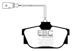 EBC 00 Volkswagen Eurovan 2.8 (ATE) with Wear Leads Greenstuff Rear Brake Pads