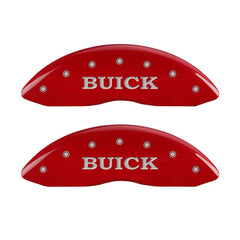 MGP 4 Caliper Covers Engraved Front Buick Engraved Rear Buick Shield Red finish silver ch