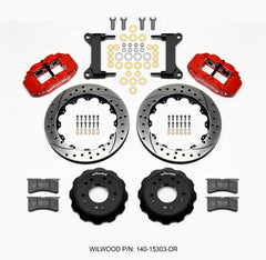 Wilwood Narrow Superlite 6R Front Hat Kit 13.06 Drilled Red 63-87 C10 w/ Wilwood Pro Spindles