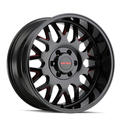Mayhem 8110 Tripwire 20x10 / 8x165.1 BP / -19mm Offset / 130.8mm Hub Black w/ Prism Red Wheel