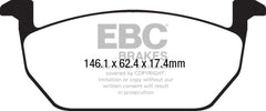 EBC 17-18 Volkswagen Golf 1.8 w/ 10.9in Rotors Front Greenstuff Brake Pads