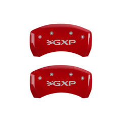 MGP 4 Caliper Covers Engraved Front Pontiac Engraved Rear GXP Red finish silver ch