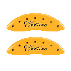 MGP 4 Caliper Covers Engraved F & R Cadillac Yellow Finish Black Char 2004 Cadillac Escalade EXT