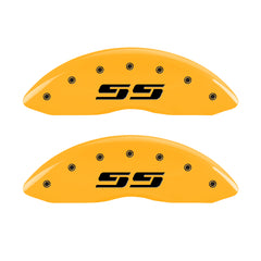 MGP 4 Caliper Covers Engraved Front & Rear MGP Yellow Finish Black Char 2011 Audi A6 Quattro