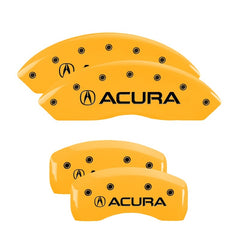 MGP 4 Caliper Covers Engraved Front & Rear Acura Yellow Finish Black Char 2006 Acura TL