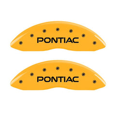 MGP 4 Caliper Covers Engraved Front Pontiac Rear Arrow Yellow Finish Blk Char 2001 Pontiac Firebird