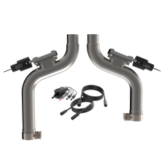 QTP 15-17 Ford Mustang GT 2.5in 304SS Aggressor Cutout Mid Pipe
