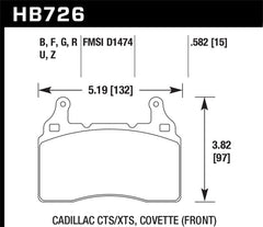 Hawk DTC-80 13-16 Chevy Camaro SS Race Front Brake Pads