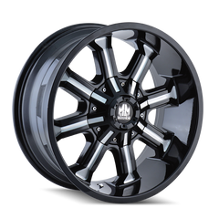 Mayhem 8102 Beast 18x9 / 5x114.3 BP / -12mm Offset / 87mm Hub Black w/ Milled Spokes Wheel