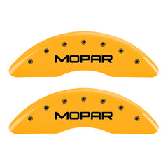 MGP 4 Caliper Covers Engraved Front & Rear Mopar Yellow Finish Black Char 2004 Chrysler Pacifica