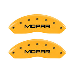 MGP 4 Caliper Covers Engraved Front & Rear Mopar Yellow Finish Black Char 2004 Jeep Wrangler