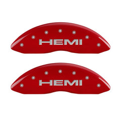 MGP 4 Caliper Covers Engraved Front & Rear Hemi Red finish silver ch