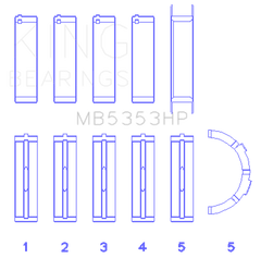 King Ford 281 4.6L SOHC 16V Performance Main Bearing Set - Oversize .026