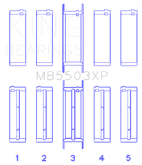 King Ford V8 351ci 5.8L 16V (Size .010 Oversized) Performance Main Bearing Set